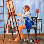 Steven W. Booth - “The Artist as a Young Girl” – https://stevenwbooth.com/paintings.html