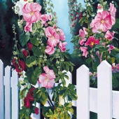 Patrice Procopio - “Mackinac Morning-Hollyhocks” – http://www.patriceprocopio.com/