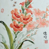 Darlene Kaplan - “Peachy Glads” – https://www.darlenekaplan.com/