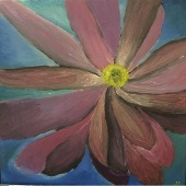 Monserrat Gomez - “Purple Flower in a Peaceful Pond” – https://monserratgomezart.weebly.com/