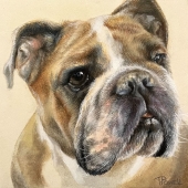 Tanya Powell - "Dog in Brown” – https://stainedbrushes.com/