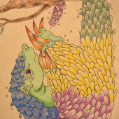 Ashwok - "Watercolor Pangolin” – https://www.instagram.com/ashwokcustom/