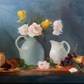 Ilene Silberstein - "Turquoise Vase and Roses” – http://www.ilenesilberstein.com/