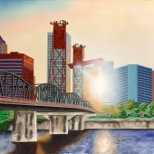 Lauri Wedgworth - "Portland Oregon Skyline” – http://www.wedgworthart.com/
