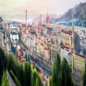 Nick Pike – “Florence, Aerial View” – http://www.nickpikeart.co.uk/