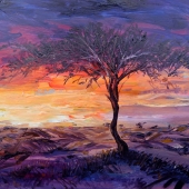 Theodore Heublein - "Serengeti Sunset” – http://www.theodoreheubleinart.com/