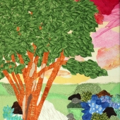Selene Paschoal - "The Orange Summer Tree” – http://www.selenesfabricart.com/