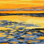 Hon. Mention - Marti White - "Sunrise on Superior Ice Breakup I” – www.artbymartiwhite.com