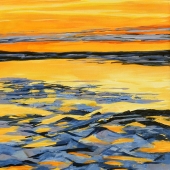 Hon. Mention - Marti White - "Sunrise on Superior Ice Breakup I” – www.artbymartiwhite.com