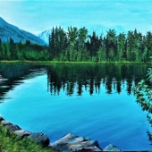 Cindy Friesen-Ford Ashurst – “Lake at Fernie” - http://www.artsyladystudio.com/
