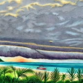 Gabriela Thiecke - "Trouble Brewing over Paradise” – https://www.facebook.com/GabrielasColoredPencilArt/