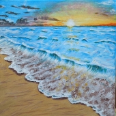 Helen Brown-Campbell - "Beach Waves at Sunset” – http://www.helenbrown-campbell.com/