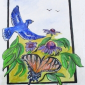 Clyde J. Kell - “Bluejay Fantasy” – http://www.cjkellartworks.com/