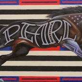 Liz Chappie Zoller – “Bully Blue Horse with a Glass Eye” – www.pearlsnapstudio.com