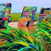 Mary Schwindt – “Cadillac Ranch Reflections” – www.mschwindtphotography.com