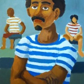 Royce Sebastian Brown – “Man with Striped Shirt” – www.theartmonk.com