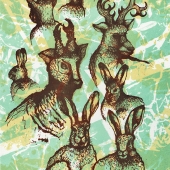 Sedykh (1) Img #1  Hares and  Deer in the Field