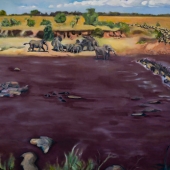 Odele Eleanor Zhang – “Mara River Crossing - Elephant Opposition” - www.odele.co