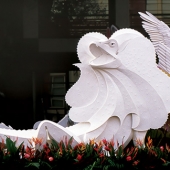 3rd Place - Ray Besserdin - “Frilled Lizard & Dancing Brolgas” – www.papersculptureartist.com