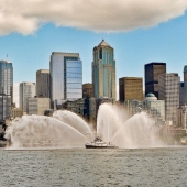 Clinkenbeard (1) Img #1  Seattle Downtown with Fire Boat