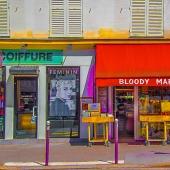 Just printed 'Bloody Mary,' Paris 2017. Bookstore and coiffure. #paris #streetphotography #cityscapes #fineartphotography #bloodymary #tgif #colormeparis #juxtaposition #myversion