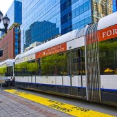 Sandy Friedkin - “Hudson County Light Rail at Exchange Place, JC” – www.sandyfriedkin1942.viewbug.com/