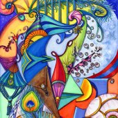 Carole DiTerlizzi - “Peacock Moon” – http://fineartamerica.com/art/carole+diterlizzi