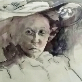 HM - Painting - Hughes (1) Img #1  Lady in the Hat