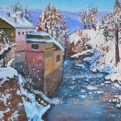 6. Rastoke Village, acrylic on canvas, 24x30 cm