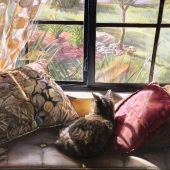 Linda Garcia-Dahle - “Calico Cat in Window” - www.lindagarciadahle.com