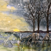 9th Place - Painting - Shelby (1) Img #2 Sunrise at Burning Man