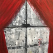 Luann Johnson – “A Walk in the Rain” –  www.lulusartgallery.com