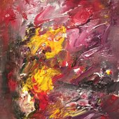 Jennifer Klein - “Red Universal Waves” – www.instagram.com/AbstractDreamArt