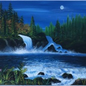 Aishwarya Patel - “Tranquility in Waterfalls” – www.facebook.com/aishART45