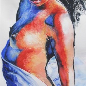 Mark Kaufman - “Blue and Red” – www.markkaufmanwatercolors.com