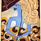Katharina Eisenberg - “Wayang Stick Puppets No 6- Artdeco Seduction Queen” – http://www.kunstundklartext.de/