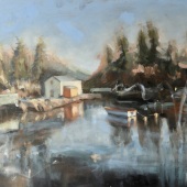 Matthew Betancourt - “Foldnes Lagoon Rowboat” – www.paintingbymatthew.com