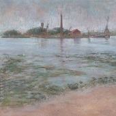 Victoria Kitanov – “Grey Day over Cockatoo Island Dockyard” - www.victoriakitanovfineart.com.au